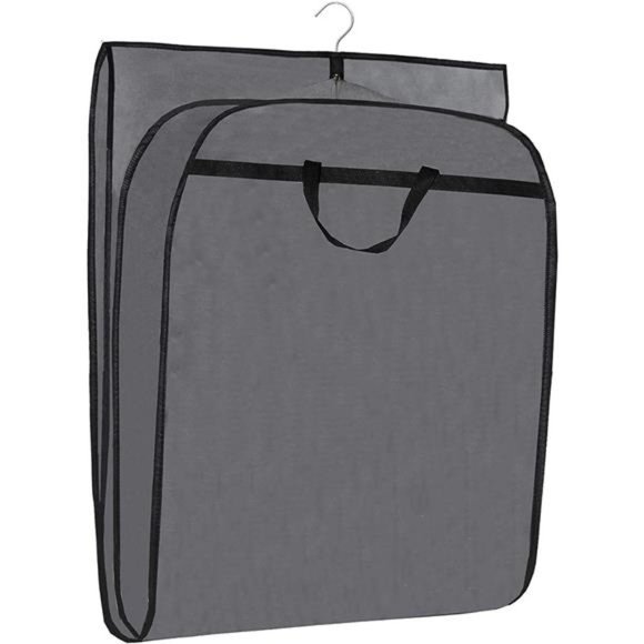 Gusseted 60"Dress GarmentBag Hanging ClothesCover with Clear Window ZipperPocket - Picture 5 of 7